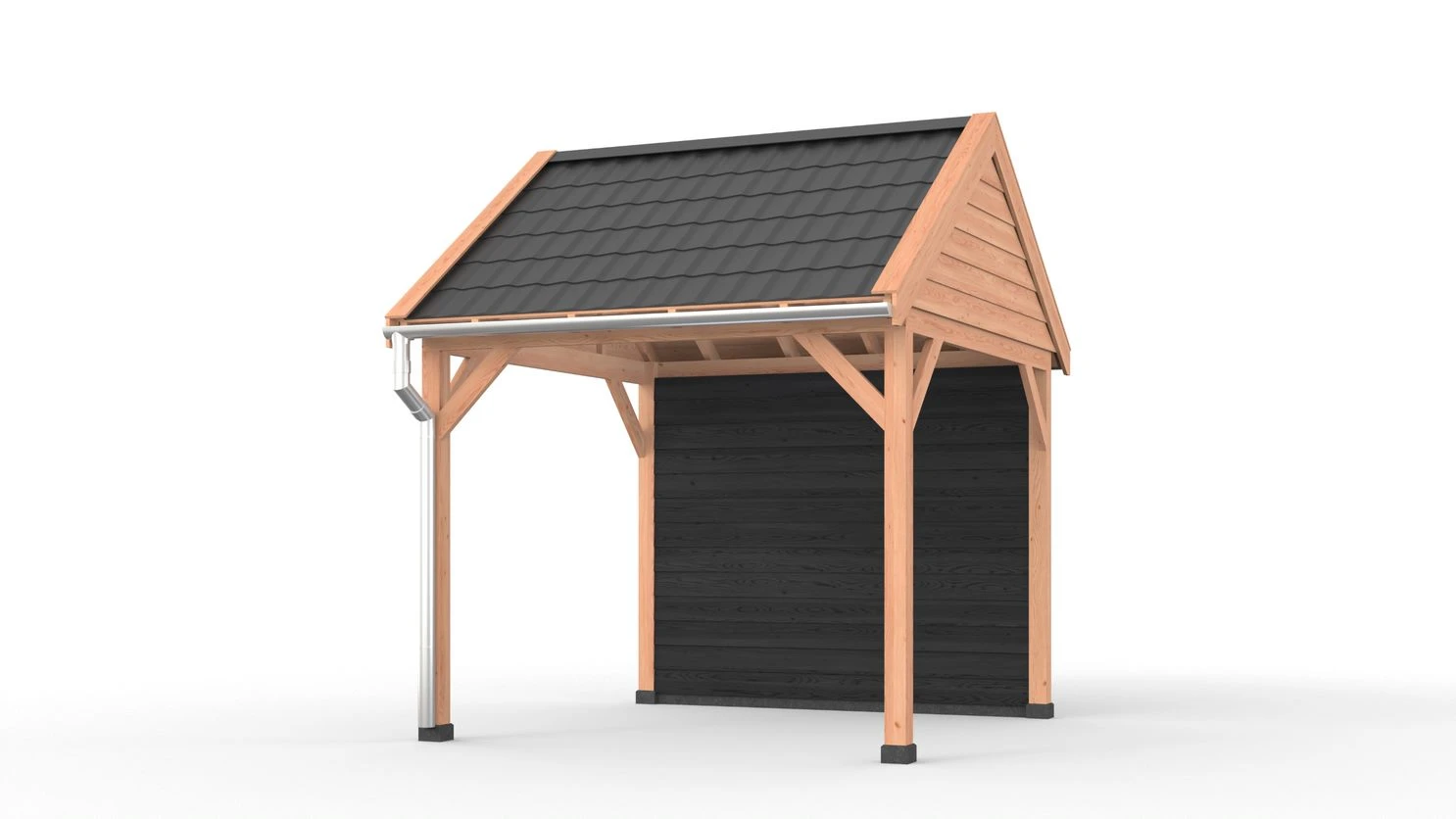 Douglas overkapping zadeldak, 300 x 300, met achterwand, Westwood DIY - Afbeelding 3